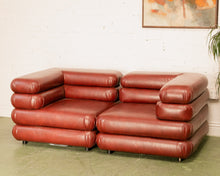 Load image into Gallery viewer, Elodie 2 Piece Modular Loveseat in Brown Leather
