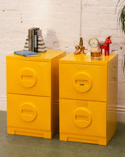 Load image into Gallery viewer, 1970s Akro-Mils Yellow Plastic File Cabinets
