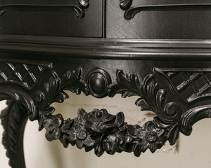 Black French Ornate Curio Cabinet