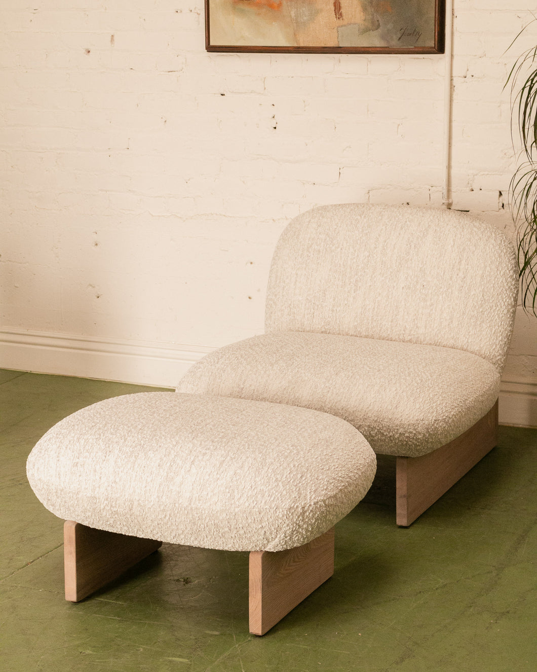 Textured Modern Lounge Chair and Ottoman