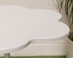 White Flower Side Table