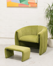 Load image into Gallery viewer, Green Lounge Chair &amp; Ottoman
