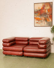 Load image into Gallery viewer, Elodie 2 Piece Modular Loveseat in Brown Leather
