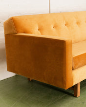 Load image into Gallery viewer, Gold Mid Century Sofa
