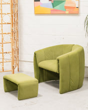 Load image into Gallery viewer, Green Lounge Chair &amp; Ottoman
