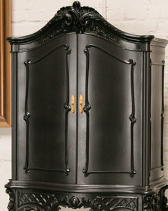 Black French Ornate Curio Cabinet