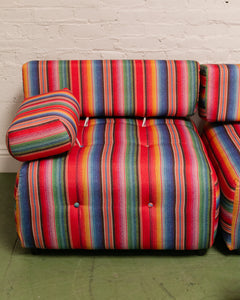 Striped Low Profile Modular Sofa