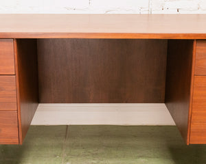 Walnut Restored Executive Mid Century Desk