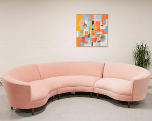 Aria 3 Piece Curved Sofa in Royale Blush