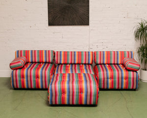 Striped Low Profile Modular Sofa