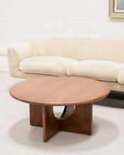 Load image into Gallery viewer, Walnut Sculptural Base Coffee Table
