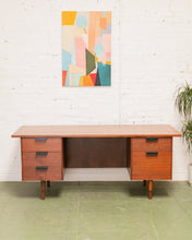 Load image into Gallery viewer, Walnut Restored Executive Mid Century Desk
