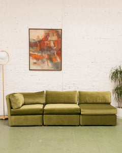 Vintage Modular Green Sofa