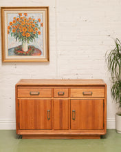 Load image into Gallery viewer, Vintage Oak boho Buffet Sideboard Credenza
