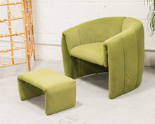 Load image into Gallery viewer, Green Lounge Chair &amp; Ottoman
