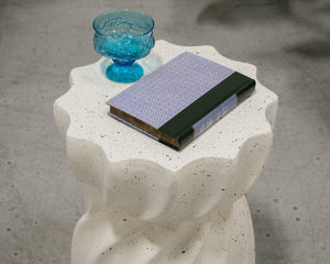 Twisted Speckled Terrazzo Fiberglass Side Table/End Table