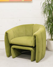 Load image into Gallery viewer, Green Lounge Chair &amp; Ottoman
