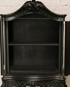 Black French Ornate Curio Cabinet