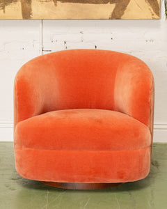 Mohair Vintage Club Chair with Ottoman