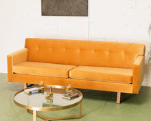 Load image into Gallery viewer, Gold Mid Century Sofa
