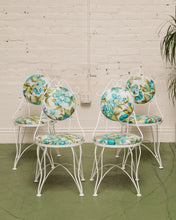 Load image into Gallery viewer, White and Turquoise Vintage 5 piece Patio Set
