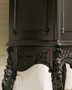 Black French Ornate Curio Cabinet