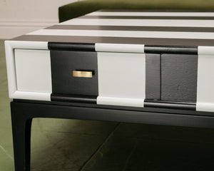 Black & White Stripped Coffee Table