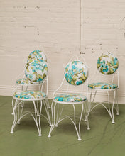 Load image into Gallery viewer, White and Turquoise Vintage 5 piece Patio Set
