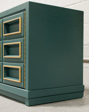 Load image into Gallery viewer, Teal and Gold Single Nightstand
