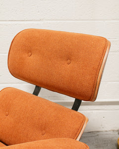 Tangerine Tweed Chair and Ottoman