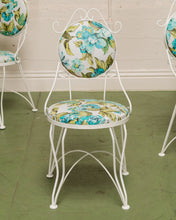 Load image into Gallery viewer, White and Turquoise Vintage 5 piece Patio Set
