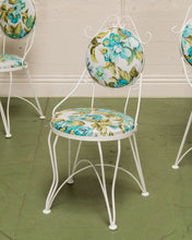 Load image into Gallery viewer, White and Turquoise Vintage 5 piece Patio Set
