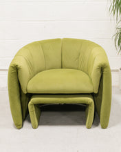 Load image into Gallery viewer, Green Lounge Chair &amp; Ottoman
