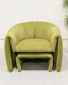 Green Lounge Chair & Ottoman