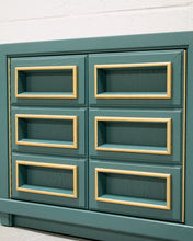 Load image into Gallery viewer, Teal and Gold Single Nightstand
