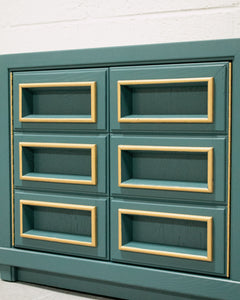 Teal and Gold Single Nightstand