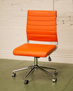 Orange Ribbed Office Chair