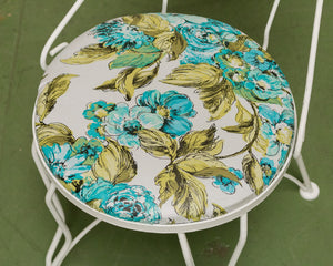 White and Turquoise Vintage 5 piece Patio Set