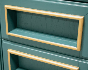 Teal and Gold Single Nightstand