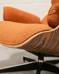 Tangerine Tweed Chair and Ottoman