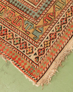 Vintage Turkish Handwoven with Pastel and Pink Rug