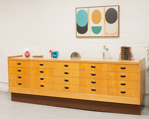 Long Mid Century Chest of Drawers Credenza