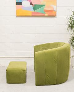 Green Lounge Chair & Ottoman