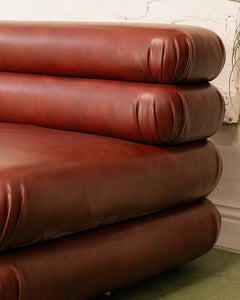 Elodie Armless Chair in Brown Leather