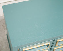 Load image into Gallery viewer, Teal and Gold Single Nightstand
