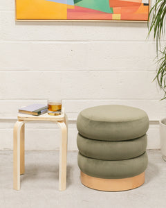 Slate Green and Oak Stool