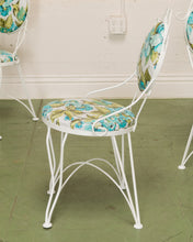 Load image into Gallery viewer, White and Turquoise Vintage 5 piece Patio Set
