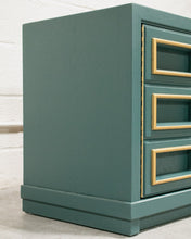 Load image into Gallery viewer, Teal and Gold Single Nightstand
