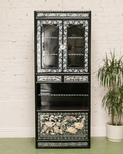 Black Mother of Pearl Curio Cabinet