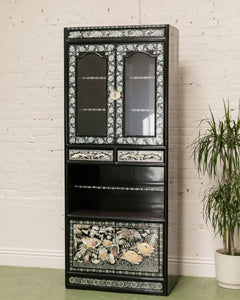 Black Mother of Pearl Curio Cabinet